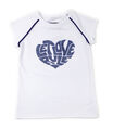 T-Shirt mit Print / Gr. 104 - 110 / Mädchen / Label74 / Weiß mit Blau / SALE !