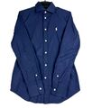 Ralph Lauren Damen Hemd Langarm shirt Slim Fit Stretch Popeline Blau Größe 6