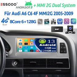 8Core 128G Autoradio DAB+ Carplay Für Audi A6 C6 4F MMI 2G 2005-2009 Android KAM