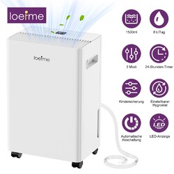 Luftentfeuchter Bautrockner Entfeuchter 8L Intelligente mit 1m & 3m Abflussrohre