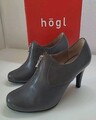 Högl Stiefeletten Gr.  37, Grau / Asphalt, Babycalf-Leder, Absatzhöhe 9 cm