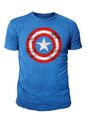 Marvel Comics - Captain America Herren T-Shirt - Shield Logo (Cobalt)  (S-XL)