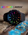 Custom Hand-Painted G-Shock GA-2100 CasiOak Rainbow Mod Unique Watch