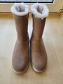 Stiefel Damen Gefüttert Gr. 36 Braun Mit Reißverschluss Und Schleifchen 