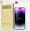 3x Echt Glas für iPhone 15 14 13 12 11 8 X SE XR Pro Max Mini Panzerfolie Schutz