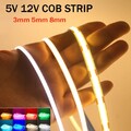 5M COB LED Streifen 480LED/M Lichtband Stripe Lichterkette Selbstklebend 12V 24V