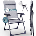 Casaria Gartenstühle Hochlehner Klappstuhl 2er Set Alu Klappbar Campingstuhl