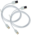 2X USB Typ C Datenkabel USB-C Ladekabel Kabel in Weiss für iPhone 15 Pro Max