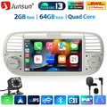 Für Fiat 500 07-2015 Carplay Android13 Autoradio GPS Nav WIFI BT SWC FM DAB+ 64G