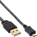 5x InLine Micro-USB 2.0 Flachkabel USB-A Stecker an Micro-B Stecker schwarz 3m