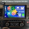 Für VW T5 Multivan 2010-2015 Android 14 Carplay Autoradio 2+64GB GPS RDS BT DAB+