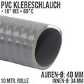 PVC Klebeschlauch Flexschlauch Schwimmbadschlauch Flex Teich 40 x 34 mm - 10 m