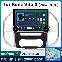 Android 13 Autoradio GPS Navi WIFI SWC BT 64G Für Mercedes Benz Vito 3 2014-2020