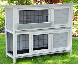 Hasenstall Kaninchenstall Kleintierstall Bommel 122x50x101 cm grau - wetterfest