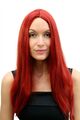 Perücke Damen Karneval rot kupfer Mittelscheitel lang glatt Bree Femme Fatale