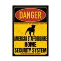 American Staffordshire Terrier Dog Schild Danger Security System Türschild Hunde