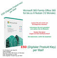 Microsoft 365 Family 6 Nutzer 1 Jahr Abo MS Office 365 Family