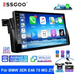 DAB+ 9" Wireless Carplay 1+32G Android Autoradio GPS Für BMW 3er E46 318 MIK KAM