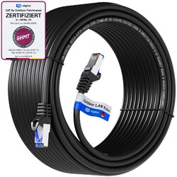 CAT6A Outdoor Netzwerkkabel Patchkabel Außenbereich S/FTP LAN-Kabel 7,5m - 60m⭐️⭐️⭐️⭐️⭐️GHMT zertifiziert🟥✅IP66 wasserbeständig✅🟥UV