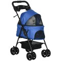 Hundewagen Pet Stroller für kleine Hunde Haustierwagen klappbar Oxford Blau