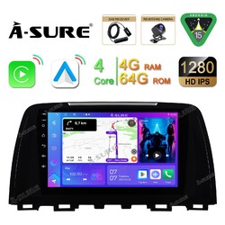 DAB+ 4+64G Für Mazda 6 2012-2015 Autoradio Android 15 Carplay GPS NAVI WIFI RDS