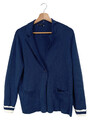Peter Hahn Damen Strickjacke Blau Gr. 42 Baumwolle Casual Langarm Knopf
