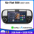 Für Fiat 500 2007-15 Autoradio Carplay Android 13 GPS Navi BT 2+32GB WIFI DAB FM