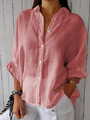 Bluse Damen Tunika Longbluse Fischerhemd Leinen-Optik Oberteile Sommer Tops NEU.