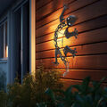 Solarleuchte Wandlampe Außen Gartendeko Gecko Echse Terrassenlampe bronze LED 