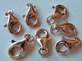 925Sterlingsilber Karabiner Verschluss Schließe vergoldet rosévergoldet 2555