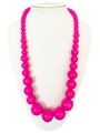 Damenkette Statement Perlenkette  Extravaganter Modeschmuck Halskette Holz Pink
