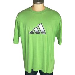Adidas Vintage Hip Hop T-shirt Maglietta Verde Logo in Cotone anni 90 Taglia XL