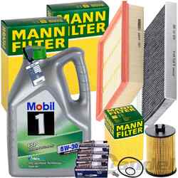 MANN INSPEKTIONSKIT + MOBIL ESP 5W-30 ÖL passend für MERCEDES W169 W245 170-200