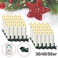 10-60pcs LED Weihnachtskerzen Warmweiß Kabellose Christbaumkerzen Kerzen Mit FB