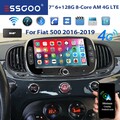Für Fiat 500 2016-2019 Autoradio 6+128G 8Core DAB+ Carplay Android14 GPS Navi BT