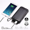 Handy 30000mAh Solar Powerbank Externer Batterie Ladegerät USB Zusatz Akku 2USB