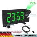 LED FM Radiowecker mit Projektion Digital Funkuhr Dimmbar Tischuhr Alarm USB DE