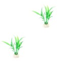  Set of 2 Gefälschte Pflanzen Für Aquarium Fischtank Landschaftsdekoration