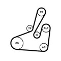 Continental ContiTech 6PK1710K2 Keilrippenriemensatz + Spannrolle + Umlenkrolle