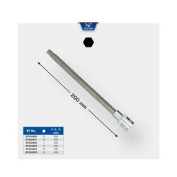 1/2 Zoll Innensechskant Bit-Stecknuss 200 mm lang 6 mm BRILLIANT TOOLS BT022891