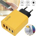 120W USB C Ladegerät Mehrfach 4-Port Schnellladegerät Netzteil Stecker Adapter