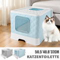 Groß Katzentoilette XXL mit Haube Katzenklo Schaufel Haubentoilette mit Deckel