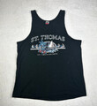 Vintage 90er St Thomas U.S Virgin Islands schwarz Reise Tank Top Tshirt Herren XL