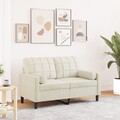Sofa mit Zierkissen Couch Loungesofa Schlafsofa Polstersofa Stoff 2-Sitzer-Sofa 