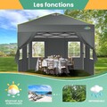 Pavillon 3Mx3M Wasserdicht Faltpavillon Pop-Up Partyzelt Gartenzelt UV Schutz \