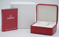 Omega Leder Uhrenbox mit Umkarton und Beschreibung