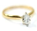 Magic glo 14k Gelbgold & Marquise Cut Diamant Solitär Ring: Größe 7, .30 CT