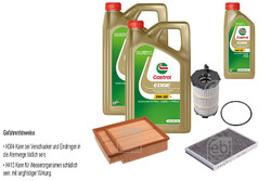 FEBI Inspektionspaket 11L Castrol EDGE Titanium FST 5W-30 LL für Audi A4