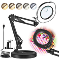 Lupe mit Licht und Ständer 10X-15X stufenlos dimmbare LED-Schreibtischlampe