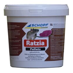 Schopf Ratzia Pellets 50 ppm - gegen Mäuse und Ratten 1000g Rattengift Mäusegift